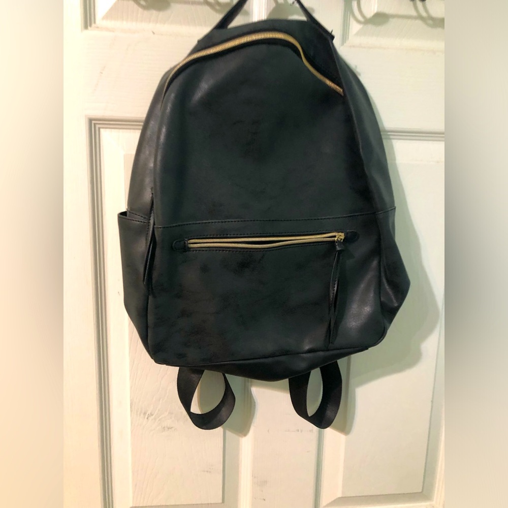 Suede black backpack